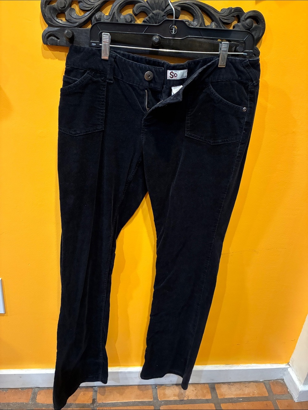 SO Black Straight-Leg Corduroy Jeans